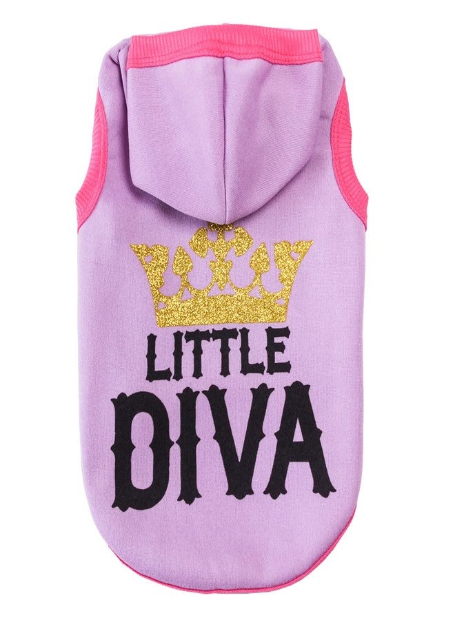 PETANGEL Polycotton Fleece Small Dog Hoodie | Spring and Autumn Casual Little Diva Hoodie for Small Dogs, Puppies Cats, Girl Dog Clothes Sweater Winter Sweatshirt Cotton Hoodie (Size: L) - Image 1